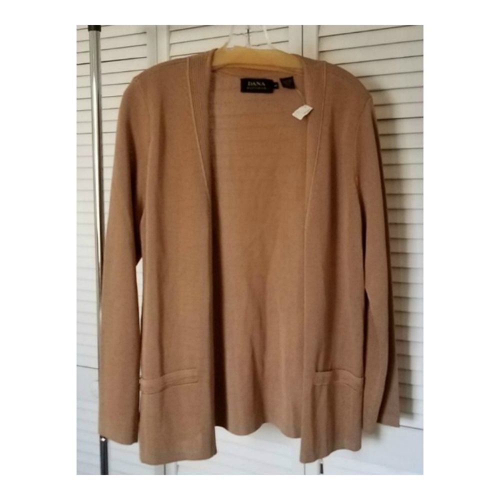 Dana Buchman Gold Silk Cardigan Sweater NWT